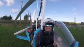 flight in a gyrocopter/gyroplane to Sandown on the Isle of Wight